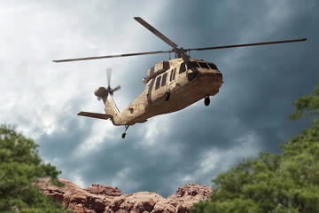 helicóptero volando bajo